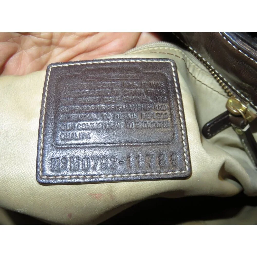 COACH 2007 Vintage 11789 Madeline Brown Patent Leather Double Handle Satchel
